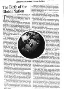 Read more about the article Guvernul Mondial: 20 iulie 1992 – Revista Time publică articolul „Naşterea naţiunii globale”